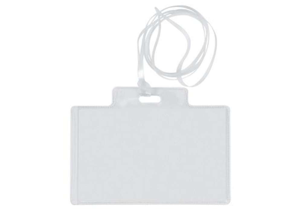 Immagine di Targa portabadge con cordoncino Sei Rota formato 9,5x6 cm - conf. 100 pezzi - 318006