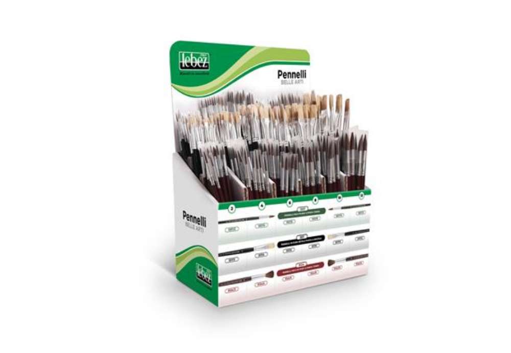 Immagine di Espositore 324 pennelli Lebez punte e materiali assortiti - 81007