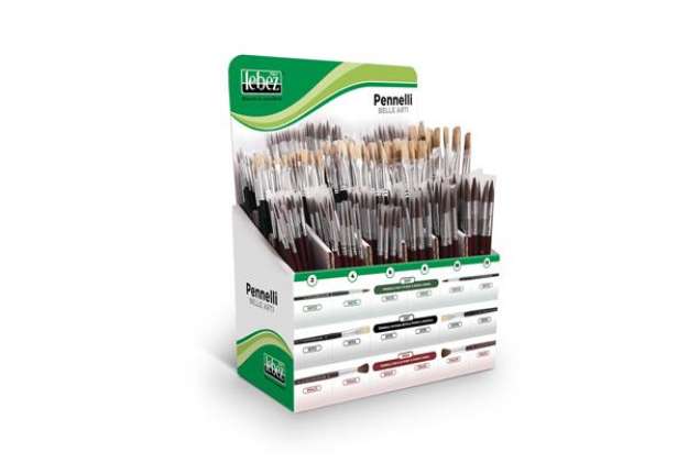Immagine di Espositore 324 pennelli Lebez punte e materiali assortiti - 81007