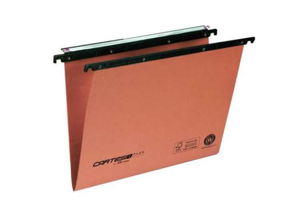 Immagine di Cartelle sospese per cassetti Cartesio - interasse 39 cm fondo a V - arancione - conf. 25 pezzi - 10