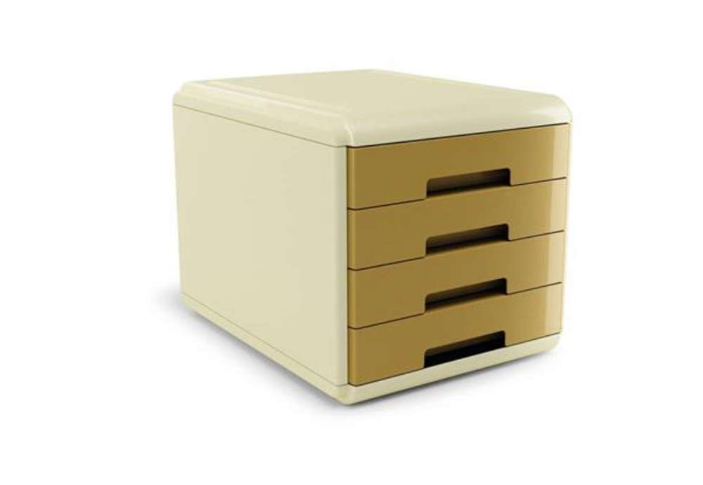 Immagine di Cassettiera Arda Vintage Caramel 4 cassetti 29,5x38,5xH.28,2 cm ocra - 18P4PCA