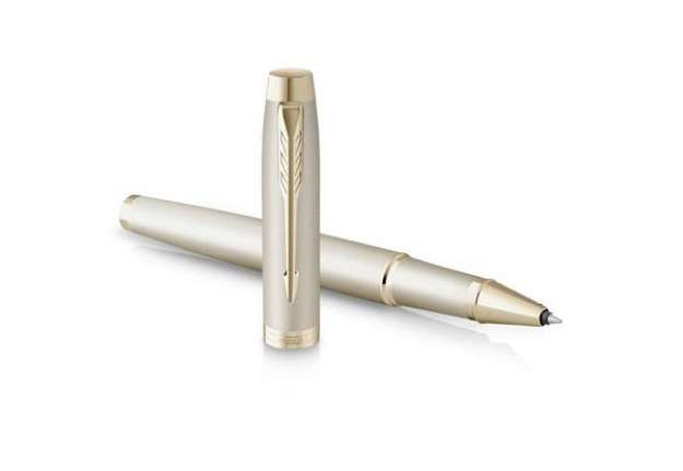 Immagine di Penna roller monocromatica Parker punta fine nero finitura champagne 2172955