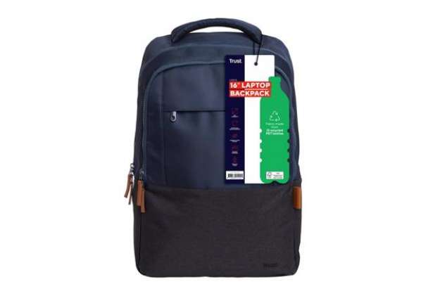 Immagine di Zaino per laptop Trust Lisboa capacità fino a 16'' eco-friendly - blu - 25124