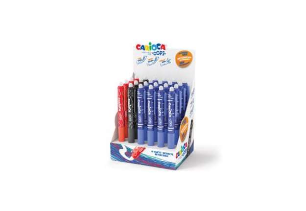 Immagine di Espositore 24 penne a scatto cancellabili Carioca OOPS inchiostro termosensibile M 0,7 assortiti - 4