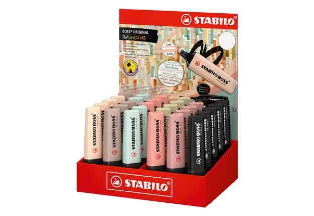 Immagine di Evidenziatore NatureColors Boss Original - colori assortiti - Stabilo - expo 30 pezzi