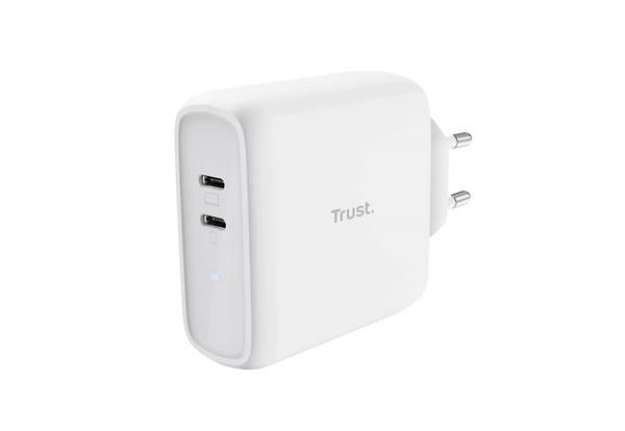 Immagine di Alimentatore 2 porte USB-C 65W Trust Maxo - colore bianco - 25381