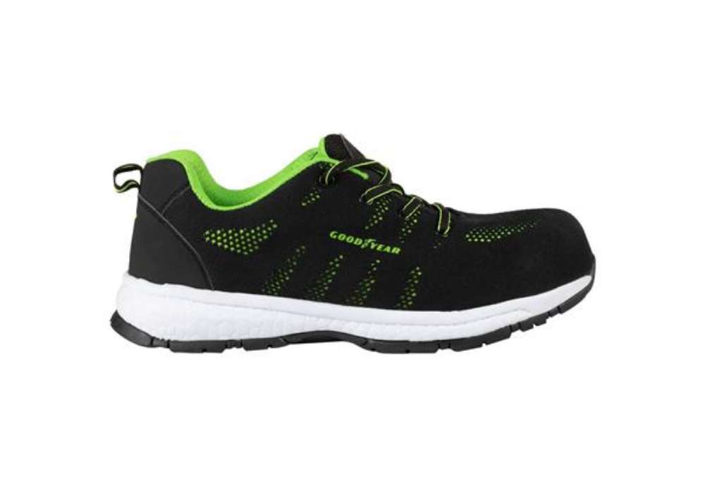 Immagine di Scarpe antinfortunistiche Goodyear in tessuto knit GY ACID S1P nero-verde TG.42 - 726242