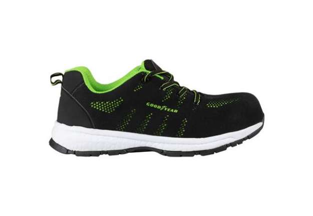 Immagine di Scarpe antinfortunistiche Goodyear in tessuto knit GY ACID S1P nero-verde TG.44 - 726244