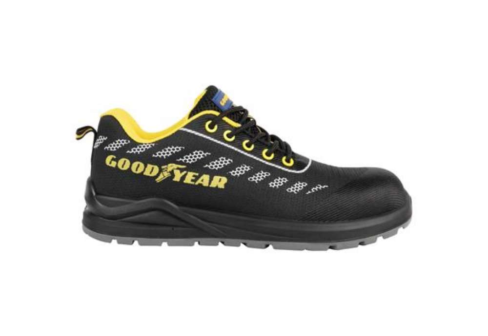 Immagine di Scarpe antinfortunistiche Goodyear in tessuto knit GY STRIPE S1P nero-giallo TG.43 - 735343