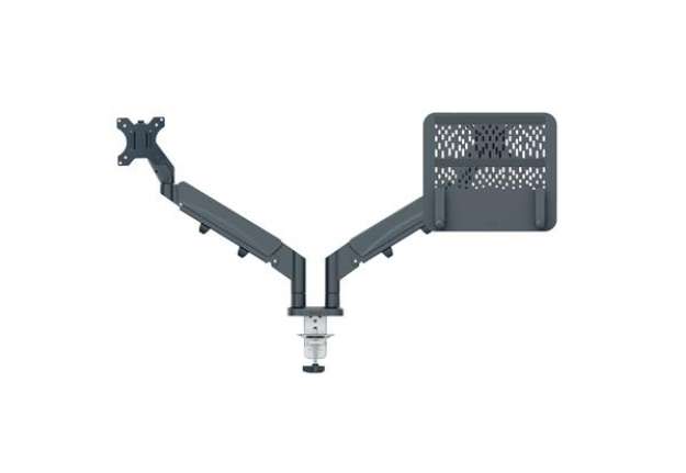 Immagine di Braccio salvaspazio  - per 2 monitor & laptop - grigio scuro - Leitz