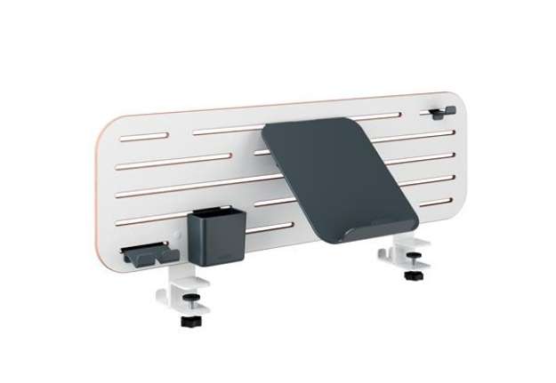 Immagine di Pannello forato grande - per scrivanie compatte Sit-Stand - con supporto PC/Smartphone, portapenne e