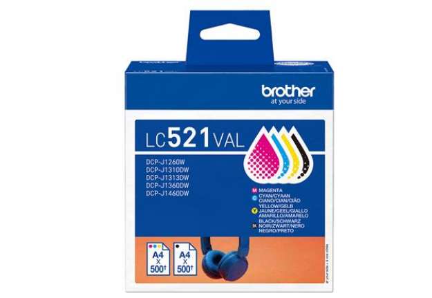 Immagine di Brother - Cartuccia - C/M/Y/K - LC521VAL - 500 pag