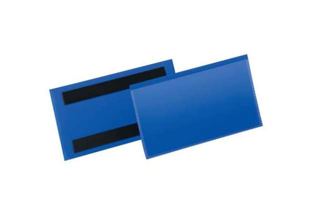 Immagine di Tasche per identificazione Durable con bande magnetiche blu f.to esterno mm. 163x83- inserto 150x67m