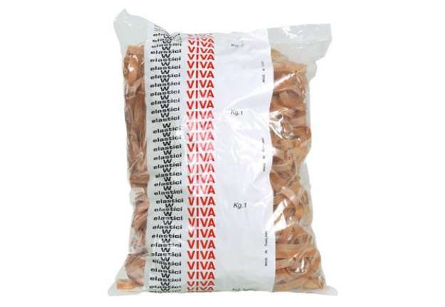 Immagine di Fettucce Elastiche Viva in busta in gomma naturale tabacco 120x8 mm conf.1000 gr - G8X120