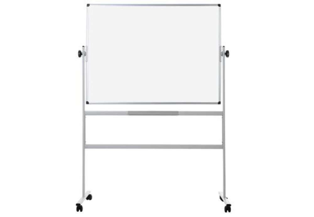 Immagine di Lavagne cancellabili Bi-office Revolver - magnetica doppia girevole bianca - 120x90 cm bianco - QR02