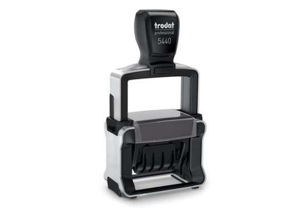 Immagine di Datario autoinchiostrante con testo personalizzabile TRODAT Professional 5440PR4 acciaio 49x28 mm ne