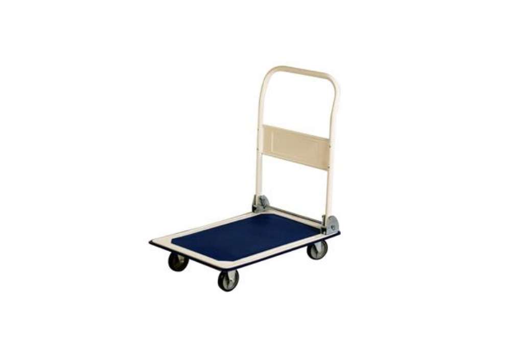 Immagine di Carrello portapacchi Serena Group in lamiera rinforzata bianco/blu 74x48x83 cm portata 150 kg - - PZ