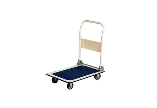 Immagine di Carrello portapacchi Serena Group in lamiera rinforzata bianco/blu 74x48x83 cm portata 150 kg - - PZ