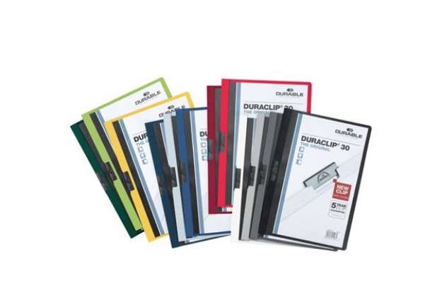 Immagine di Cartellina con clip Durable DURACLIP® A4 conf. 25 colori assortiti - dorso 3 mm - capacità 30 fogli