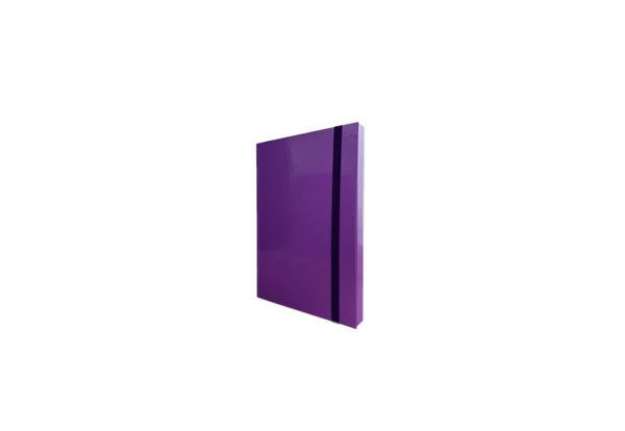 Immagine di Portaprogetti in cartone con elastico piatto Euro-Cart Iris dorso 3 cm viola - formato A4 - CPRIO03E