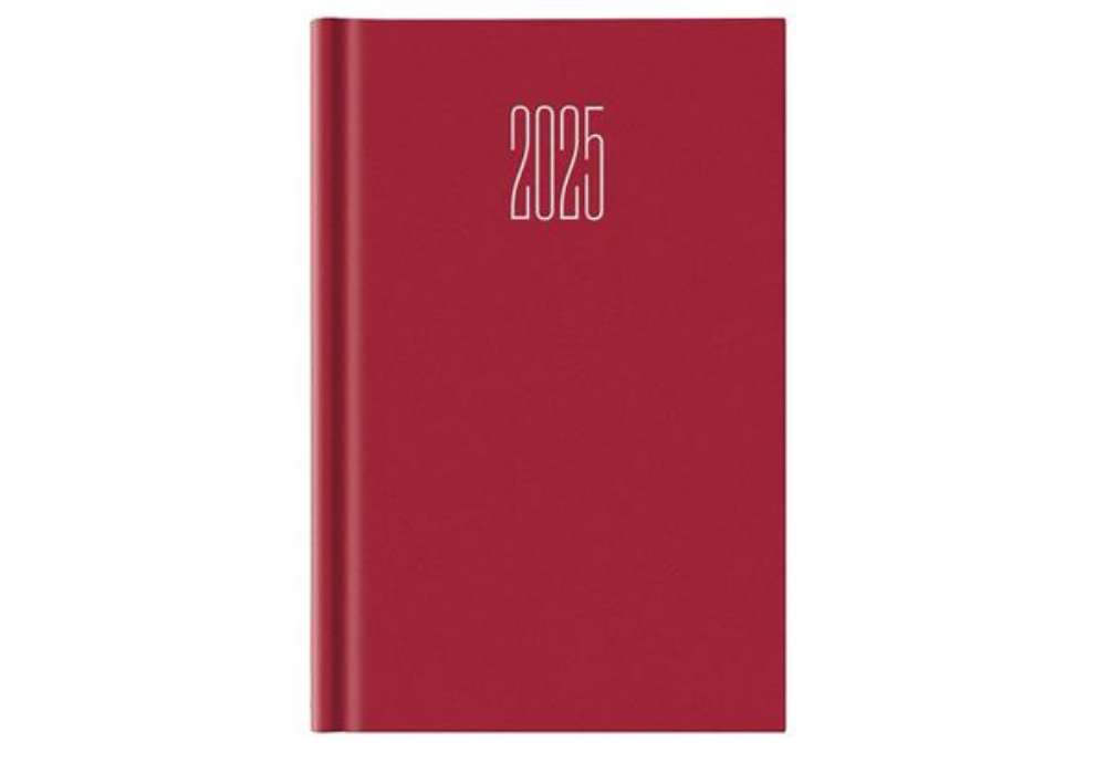 Immagine di Agenda giornaliera 2027 s/d abbinati copertina gommata 11x16,5 cm rosso rubino - 27-205FT-C21
