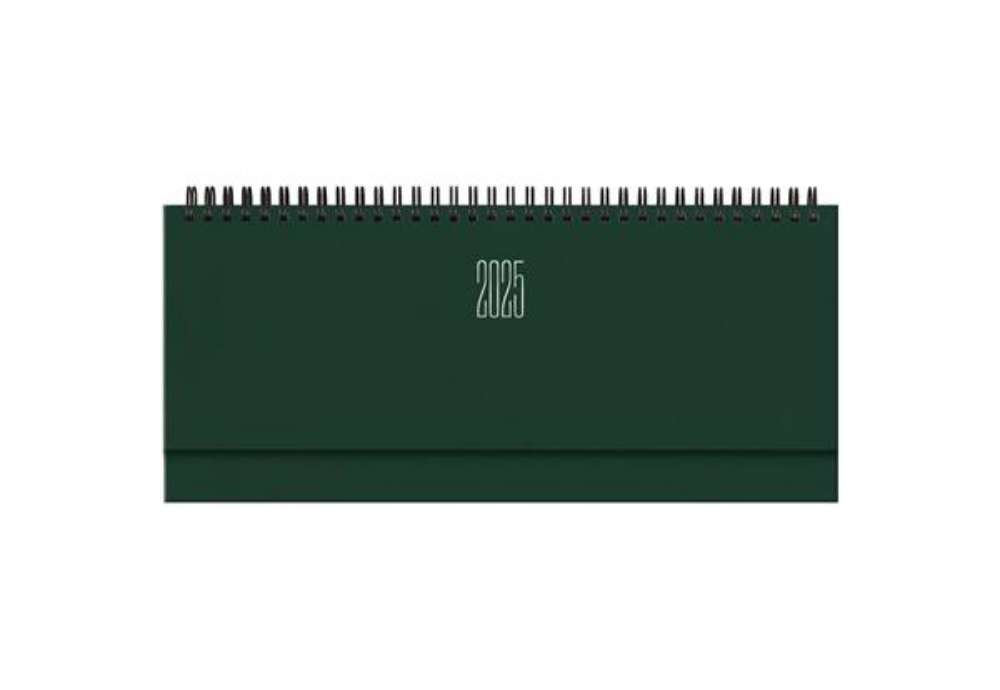 Immagine di Planning settimanale spiralato 2027 Egadi copertina gommata 29,8x10,5 cm verde scuro - 27-430FT-C12