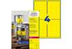 Immagine di Etichette permanenti poliestere giallo Avery 99,1x139 mm - 4 et/foglio - per stampanti laser - cf. 2